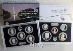 2018 S ANNUAL Silver 10 Coin Proof Set US Mint Original Box and COA Complete