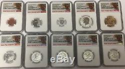 2018-S NGC PF69 REVERSE SILVER PROOF SET 10 Coin Set PF 69 EARLY RELEASES-LIVE