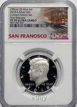 2018 S Proof Silver Kennedy Limited Edition Set Ngc Pf70 First Releases Trolley