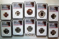 2018 S Reverse Proof Silver NGC PF70 10pc 50th Anniversary Set Early Releases