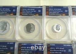 2018 S Reverse Proof Silver Proof Set ANACS RP70 10 Coin Set