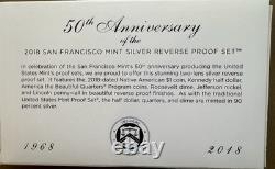2018 S San Francisco Mint Silver Reverse Proof Set OGP COA 50th Anniv