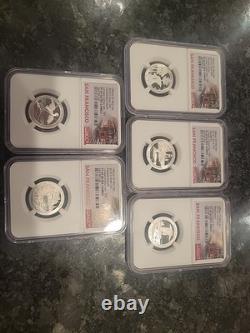 2018 S Silver 25 C Limited Edition Set. 5 Slabbed and Graded Coins By NGC