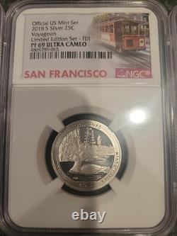 2018 S Silver 25 C Limited Edition Set. 5 Slabbed and Graded Coins By NGC