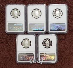 2018 S Silver 25c Pf 70 Quarter Ultra Cameo Set-early Releases 5 Coiins