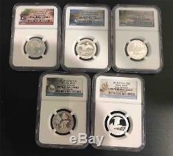 2018 S Silver Quarters Set America The Beautiful Proof Ngc Pf70 Early Releases