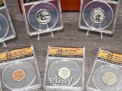 2018-S Silver Reverse 10-Coin Proof Set ANACS RP70DCAM FDOI # 0544 of 1,276