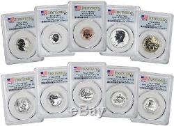 2018-S Silver Reverse Proof 10-Coin Set PR69 PCGS First Strike Flag Label