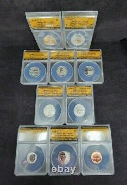 2018-S Silver Reverse Proof 50th ANNIVERSARY Coin Set ANACS RP70 (G674)