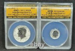 2018-S Silver Reverse Proof 50th ANNIVERSARY Coin Set ANACS RP70 (G674)