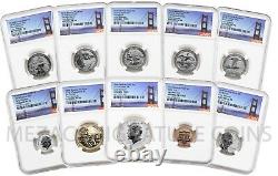 2018-S Silver Reverse Proof 50th Anv Set Early Releases Reverse PF70 NGC Bridge
