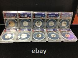 2018-S Silver Reverse Proof Set Philadelphia Release ANACS RP70DCAM 67 of 1865