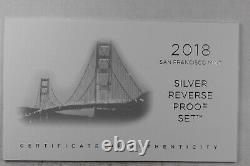 2018 S Silver Reverse Proof Set with Box and COA