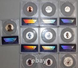 2018 S Silver Reverse US 10-Coin Proof Set RP70 ANACS Certified Coins with Box