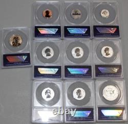 2018 S Silver Reverse US 10-Coin Proof Set RP70 ANACS Certified Coins with Box