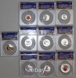 2018 S Silver Reverse US 10-Coin Proof Set RP70 ANACS Certified Coins with Box