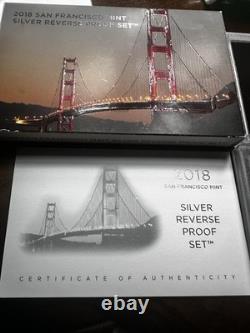 2018-S US Mint Silver Reverse Proof Set San Francisco 50th Anniversary OGP COA