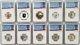 2018-s Us Silver Reverse Proof Set 10pc. Early Release Bridge Label Ngc Pf70
