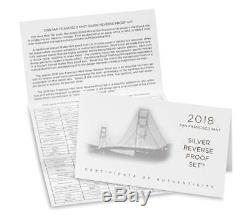 2018-S U. S Mint Silver Reverse Proof Set (in Original Mint Packaging)