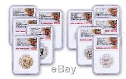 2018-S U. S. Silver Reverse Proof Set 10pc. NGC PF70 EARLY Releases Trolley Label