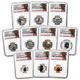 2018-s U. S. Silver Reverse Proof Set 10pc. Ngc Pf70 First Releasestrolley Label