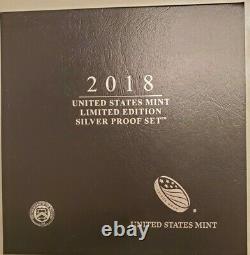2018 S Us Mint Limited Edition Silver Proof Set Sixth Year Of Issue Omp & Coa