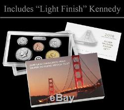 2018 San Francisco Mint Silver Reverse Proof Set INCLUDES LIGHT FINISH KENNEDY