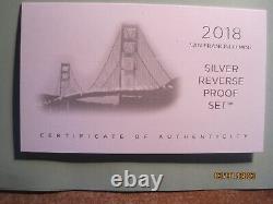 2018 San Francisco Mint Silver Reverse Proof Set withCOA