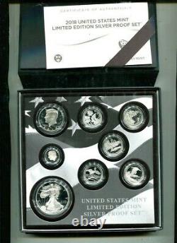 2018 United States Limited Edtion Silver 8 Coin Proof Set Original