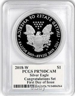 2018-W Proof $1 Silver Eagle Congratulations Set PCGS PR70 FDOI Thomas Cleveland