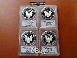 2018 W Proof Silver Eagle Pcgs Pr70 Mercanti First Day Issue 4 Coin Location Set