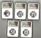 2018 S 5-piece Silver Reverse Proof Quarter Set Ngc Pf 70 (early Releases)