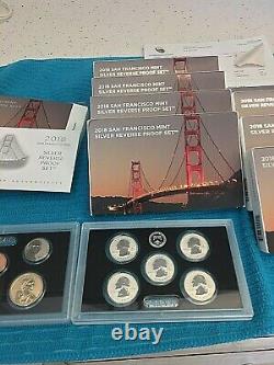 2018s SAN FRANCISCO 50th ANNIV. 10 coin SILVER REVERSE PROOF SET from US MINT