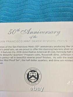 2018s SAN FRANCISCO 50th ANNIV. 10 coin SILVER REVERSE PROOF SET from US MINT