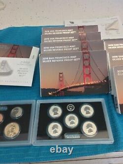 2018s SAN FRANCISCO 50th ANNIV. 10 coin SILVER REVERSE PROOF SET from US MINT