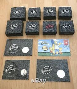 2019 2020 12-coin set The Simpsons Family Donut Bart Homer Silver Proof 2oz 1oz