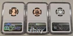 2019 3-Coin PF69 Set- 1ST W Reverse PF Cent, 1ST. 999 Silver Dime + 2019-S Cent