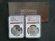 2019 Britannia 1oz Silver Proof 2 Coin Set Reverse Proof 700 Issued Ngc Pf69
