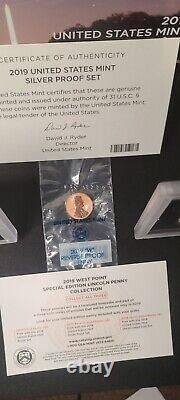 2019 Complete Coin Set, Silver, Proof, Uncirculated! All 3 Pennys Included