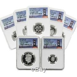 2019 First Day of Issue 999 Silver Proof Set 7-Coin NGC Bridge Label