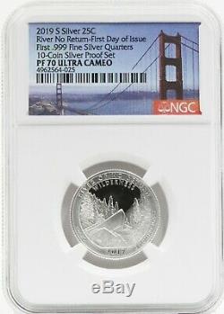 2019 First Day of Issue 999 Silver Proof Set 7-Coin NGC Bridge Label