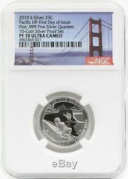 2019 First Day of Issue 999 Silver Proof Set 7-Coin NGC Bridge Label