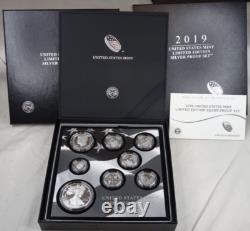 2019 Limited Edition Silver Proof Set US Mint 8 Coins OGP American Silver Eagle