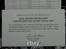 2019 Limited Edition Silver Proof Set US Mint 8 Coins OGP American Silver Eagle