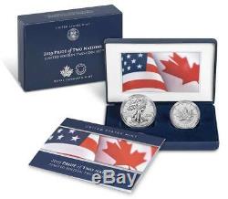 2019 PRIDE of TWO NATIONS SET Reverse Silver Eagle Modified Proof $5 Maple Leaf