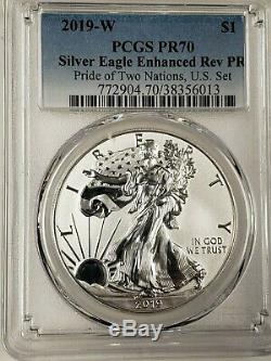 2019 Pride of Two Nations 2-coin Set PCGS PR70 Silver Set Reverse Proof Modified