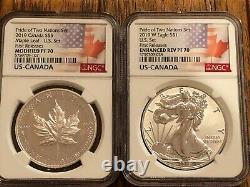 2019 Pride of Two Nations 2 pc. Set U. S. Set NGC PF70 Early Release Flags Label