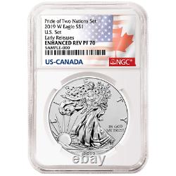 2019 Pride of Two Nations 2pc. Set U. S. Set NGC PF70 ER Flags Label