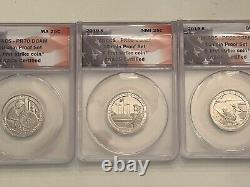 2019 S 10 Coin Proof Set. Anacs- Pr-70 Dcam. First Strike Coins. Flag Label