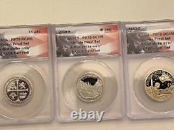 2019 S 10 Coin Proof Set. Anacs- Pr-70 Dcam. First Strike Coins. Flag Label